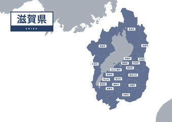 地図（地名付き）-滋賀県