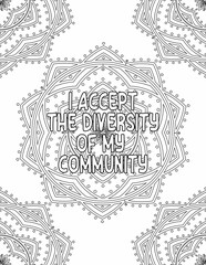 Affirmation Coloring Pages, Mandala Coloring Pages for Self-care for Kids and Adults