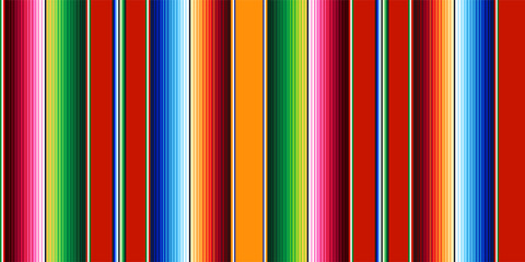 Blanket stripes seamless vector pattern. Colorful ethnic mexican poncho.