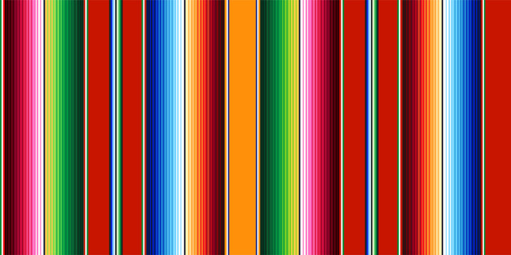 Blanket stripes seamless vector pattern. Colorful ethnic mexican poncho.