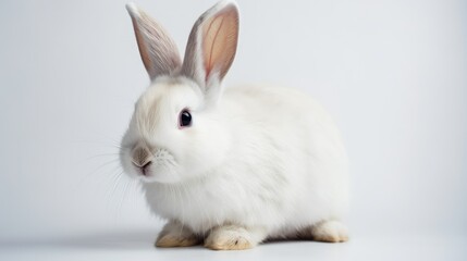 Portrait of a cute rabbit isolated on white background with text space can use for advertising, ads, branding