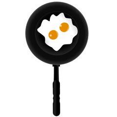 fried eggs in a frying pan illustration