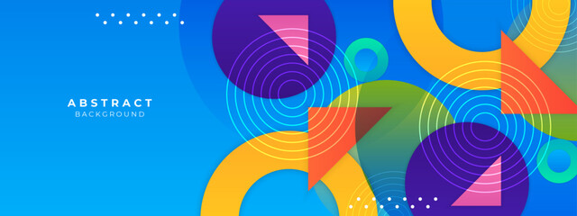 Geometric background with gradients and colorful shape