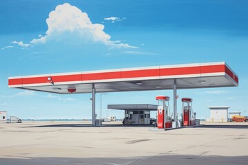 ガソリンスタンド,Generative AI AI画像