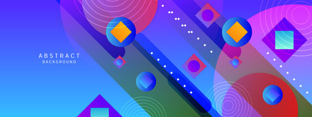 Geometric background with gradients and colorful shape