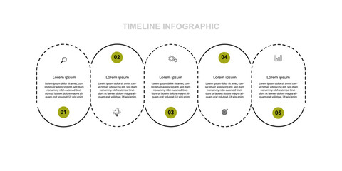 Infographic template vector element with five step concept. 