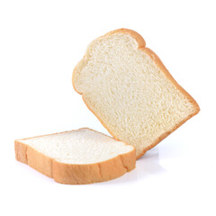 Piece of white bread on white background