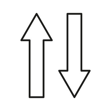 arrow up, down icon. Vector illustration. stock image.