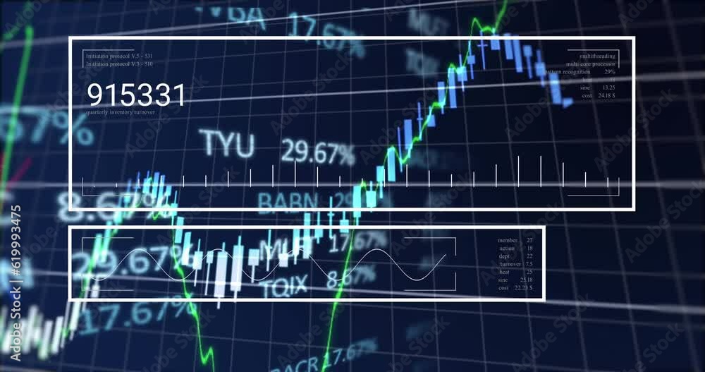 Poster animation of financial data processing over grid