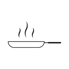 Frying pan icon. Hot pan with steam. Vector illustration. stock image.