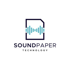 Modern logo combination of sound and paper. It is suitable for use as a report logo.