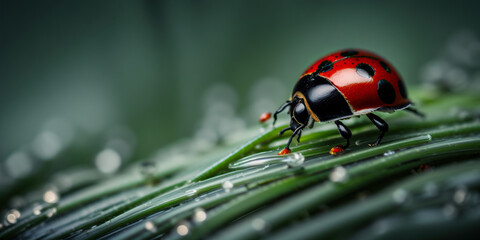 ladybird on a blade of grass