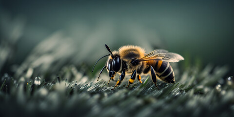 bee on grass