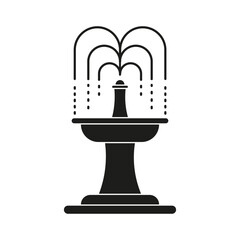 Fountain icon. Silhouette of a device for watering the garden with water. Vector illustration. stock image.