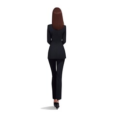 Back view of woman in suit