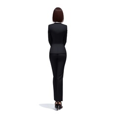 Back view of woman in suit