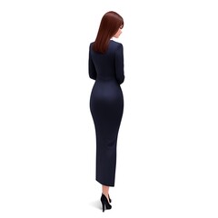 Back view of woman in suit