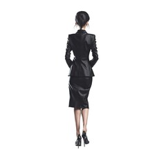 Back view of woman in suit