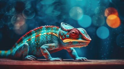 Amazing red color of Panther Chameleon Ambilobe (Furcifer pardalis)