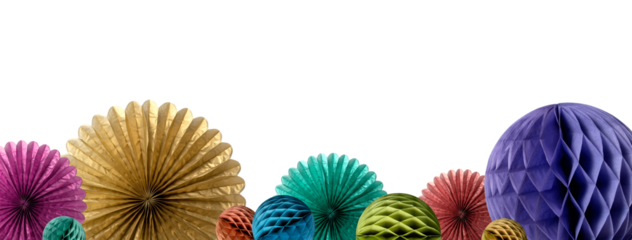 カラフルなペーパーファンの背景テクスチャー