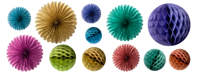 カラフルなペーパーファンの背景テクスチャー