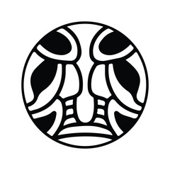 hand drawing symmetry icon or logo and symmetry flower, complex circle, japanese pattern, cirle art.