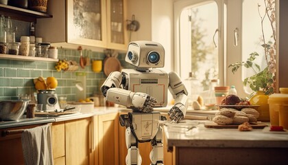 A robot doing household work.