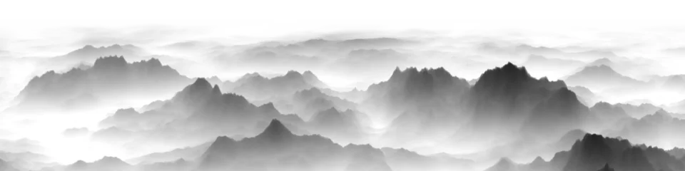 Crédence de cuisine en verre imprimé Matin avec brouillard landscape in the mountains