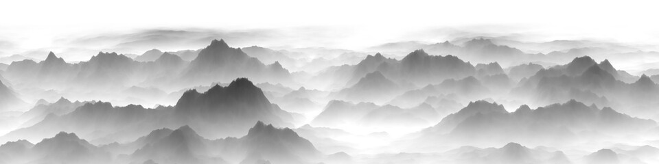 mountain landscape with fog
