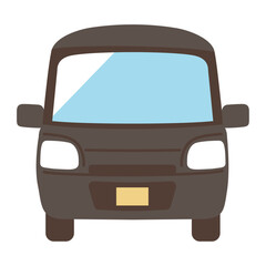 正面から見た黒色の軽自動車