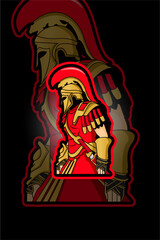 Obraz premium Spartan Mascot E Sport Logo