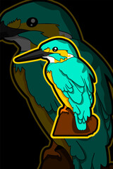 Catcher Bird Mascot E Sport Logo Design