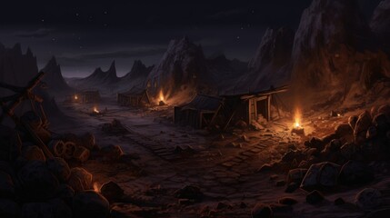 Old and abandoned mine game art