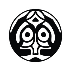 hand drawing symmetry icon or logo and symmetry flower, complex circle, japanese pattern, cirle art.