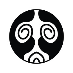 hand drawing symmetry icon or logo and symmetry flower, complex circle, japanese pattern, cirle art.