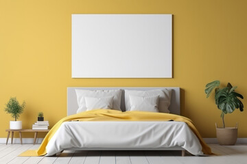 Gallery Oasis: Inviting Bedroom with Wall Space for Art Display. Generative AI