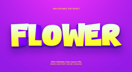 Flower fully editable vector text effect