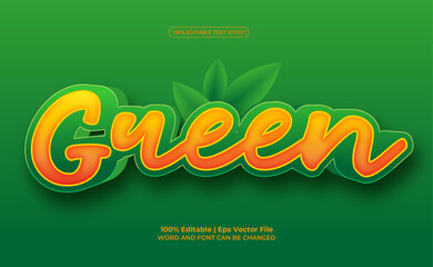 Green fully editable vector text effect