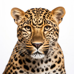 a close-up of a leopard staring directly into the camera