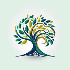 Obraz premium a vibrant green tree with lush leaves against a clean white background