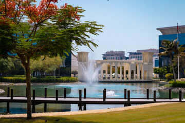 Park fountain at daytime