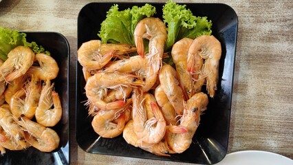 Steamed shrimp dish