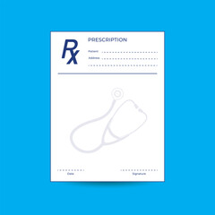 Prescription Form Template: Enhancing Medical Documentation with the Stethoscope Vector.