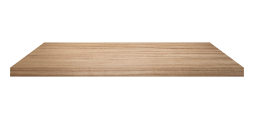 old wood shelves table isolated on transparent background. Png realistic design element.
