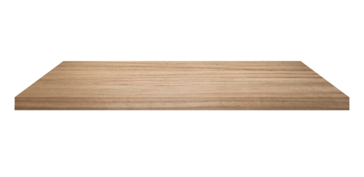 old wood shelves table isolated on transparent background. Png realistic design element.