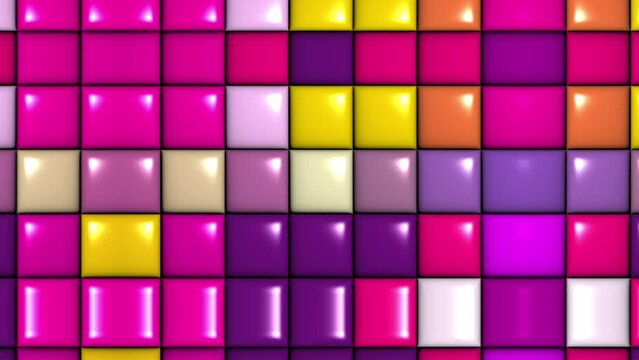 Rainbow glow animated background. Grid field. Sound membrane. Wave motion square, rhombu. Geometric graphic motion animation. Seamless patterns style backdrop. Simple elegant universal minimal 3d sale