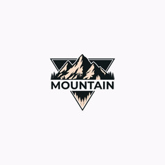mountain outdoors vector graphic in vintage style. adventure traveling wilderness adventure logo illustration template.