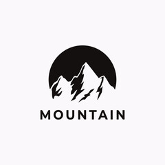 mountain outdoors vector graphic in vintage style. adventure traveling wilderness adventure logo illustration template.