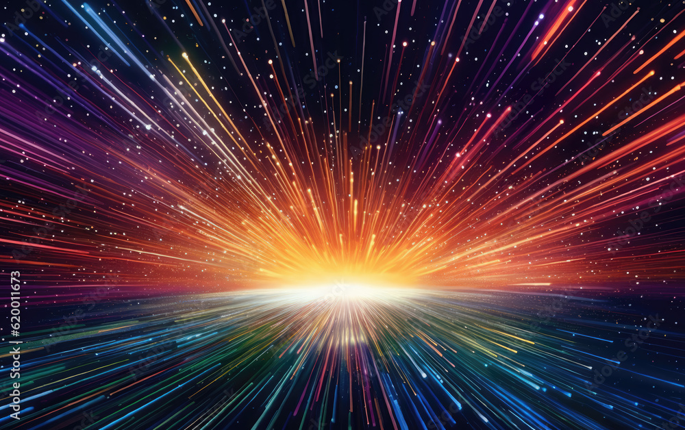 Wall mural sparkling shimmering rays abstract background