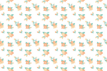 A tiny orange flower as seamless pattern ep08